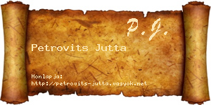 Petrovits Jutta névjegykártya